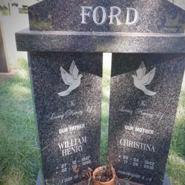 FORD William Henry 1947-1992 &amp; Christina 1942-2010