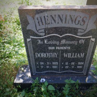 HENNINGS William 1924-1991 &amp; Dorothy 1925-1981