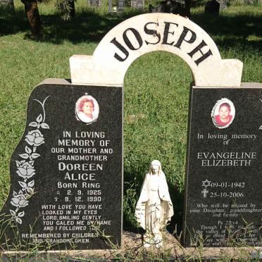 JOSEPH Doreen Alice nee RING 1925-1990 :: JOSEPH Evangeline Elizebeth 1942-2006