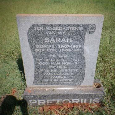 PRETORIUS Sarah 1929-1991