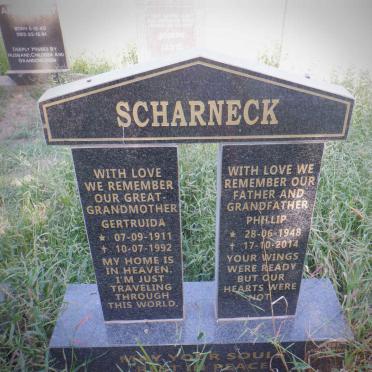 SCHARNECK Phillip 1948-2014 &amp; Gertruida 1911-1992