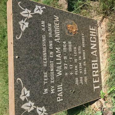 TERBLANCHE Paul William Andrew 1964-1988