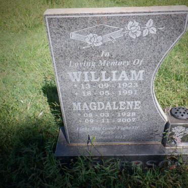 ? William 1923-1991 &amp; Magdalene 1928-2007