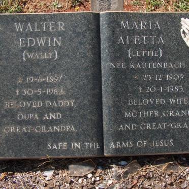 ATHERSTONE Walter Edwin 1897-1984 &amp; Maria Aletta RAUTENBACH 1909-1983