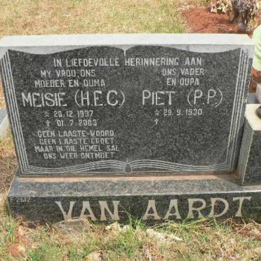 AARDT P.P., van 1930- &amp; H.E.C. 1937-2003