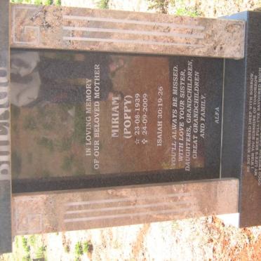 BHEMGU Miriam Poppy 1939-2009
