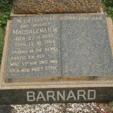 BARNARD Magdalena H.W. 1892-1964