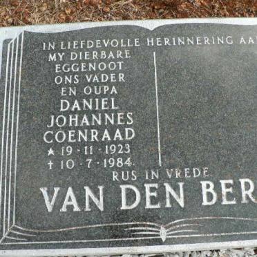 BERG Daniel Johannes Coenraad, van der 1923-1984