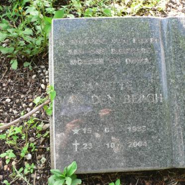 BERGH Janette, van den 1933-2004