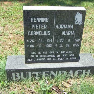 BUITENDACH Henning Pieter Cornelius 1914-1993 &amp; Adriana Maria 1918-1995