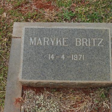 BRITZ Maryke 1971-1971 