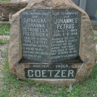 COETZER Johannes Petrus 1893-1949 &amp; Catharina Johanna Petronella Fredericka 1898-1967