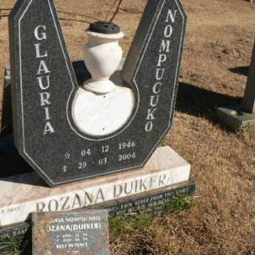 DUIKER Rozana Glauria Nompucuko 1946-2004