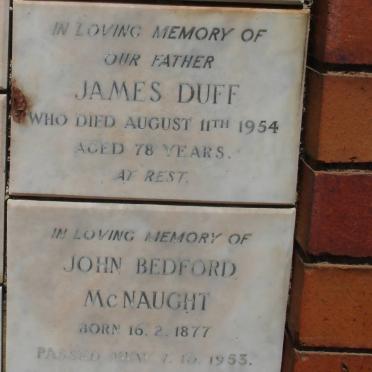 DUFF James -1954 :: McNAUGHT John Bedford 1877-1953