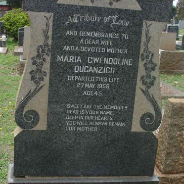 DUGANZICH Maria Gwendoline -1958