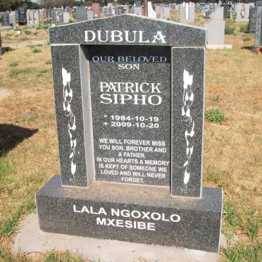 DUBULA Patrick Sipho 1984-2009