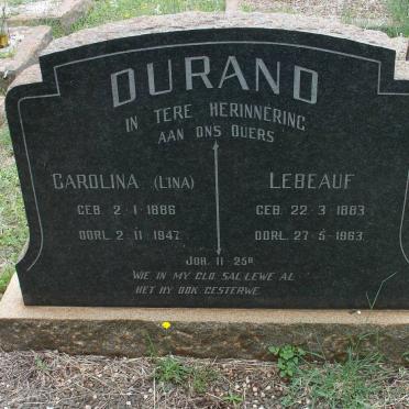 DURAND Lebeauf 1883-1963 &amp; Carolina 1886-1947