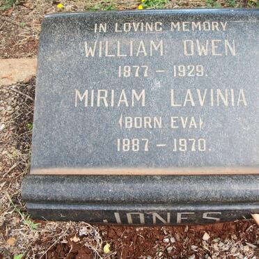JONES William Owen 1877-1929 &amp; Lavinia EVA 1887-1970
