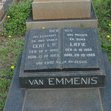 EMMENIS Gert L.P., van 1899-1965 &amp; Liefie 1906-1986