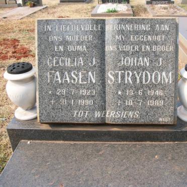 FAASEN Cecilia J. 1923-1990 :: STRYDOM Johan J. 1946-1989
