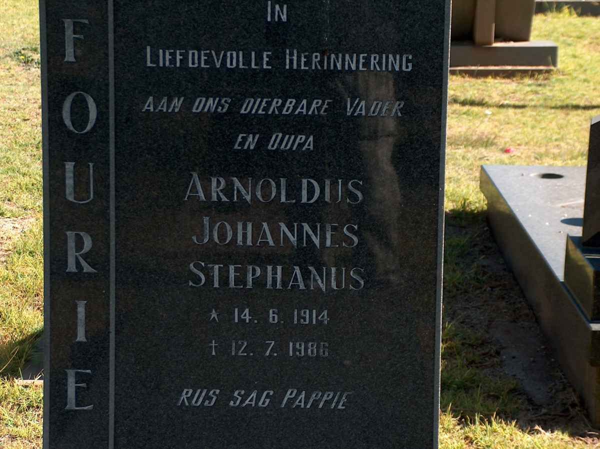 FOURIE Arnoldus Johannes Stephanus 1914-1986