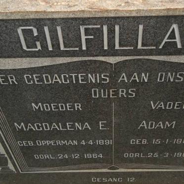 GILFILLAN Adam F. 1884-1965 &amp; Magdalena E. 1891-1964