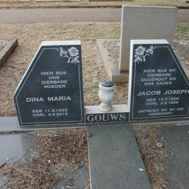 GOUWS Jacob Joseph 1909-1986  &amp; Dina Maria 1933-2010