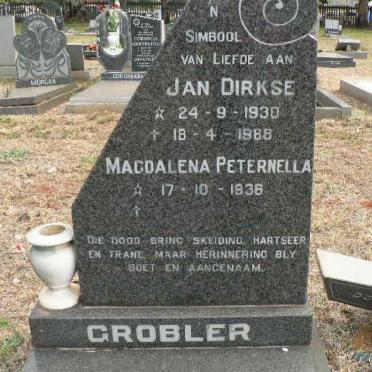 GROBLER Jan Dirkse 1930-1988 &amp; Magdalena Peternella 1936-