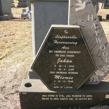 HAYWOOD Johan 1947-1998 &amp; Miemie 1946-