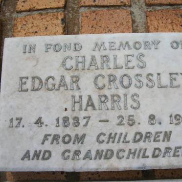 HARRIS Charles Edgar Crossley 1887-1967