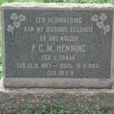 HENNING F.C.M. geb V. GRAAN 1887-1960
