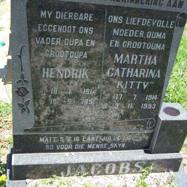 JACOBS Hendrik 1914-1991 &amp; Martha Catharina 1914-1991