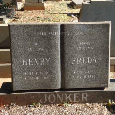 JONKER Henry 1902-1983 &amp; Freda 1899-1993