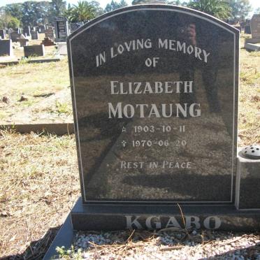 KGABO Elizabeth Motaung 1903-1970