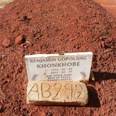 KHONKHOBE Benjamin Gopolang 1952-2012