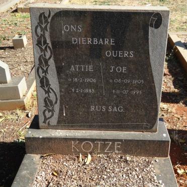 KOTZE Attie 1906-1983 &amp; Joe 1905-1995