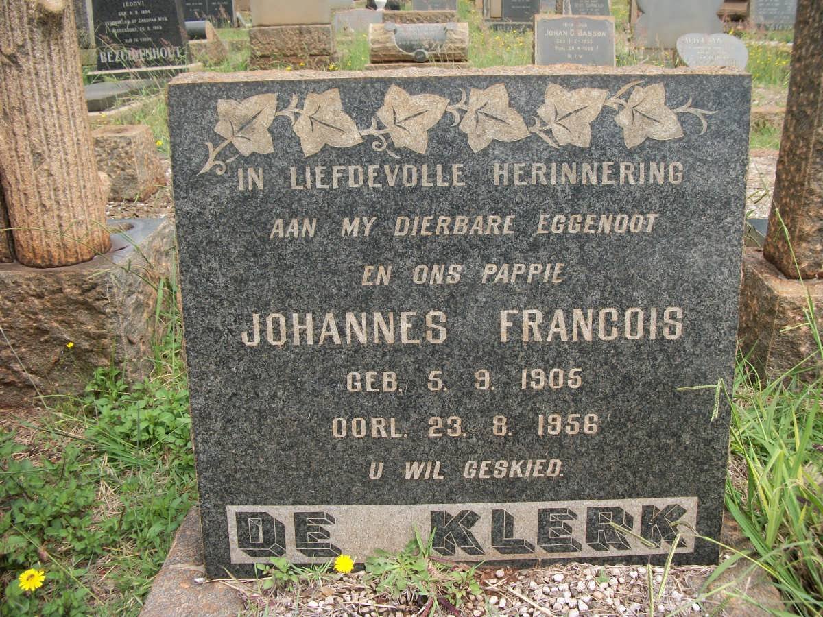 KLERK Johannes Francois, de 1905-1956