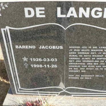 LANGE Barend Jacobus, de 1926-1998
