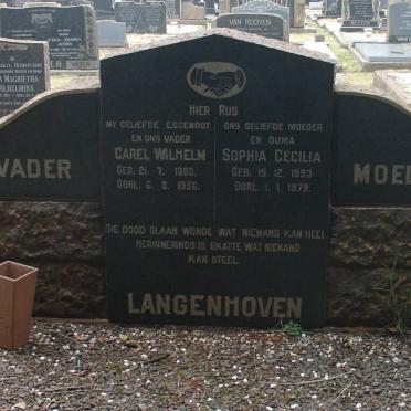 LANGENHOVEN Carel Wilhelm 1883-1956 &amp; Sophia Cecilia 1893-1979