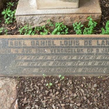 LANGE Abel Daniel Louis, de 1913-1934