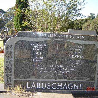 LABUSCHAGNE Tiennie 1924-1980 &amp; Sus 1928-2007