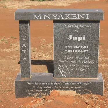 MNYAKENI Japie 1938-2011