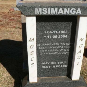 MSIMANGA Moses Ncani 1923-2004