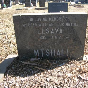 MTSHALI Lesaya 1899-1974