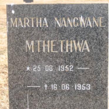 MTHETHWA Marthaa Mangwane 1952-1953