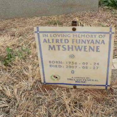 MTSHWENE Afred Funyana 1956-2007