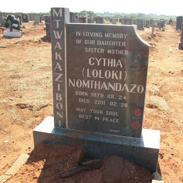 MTWAKAZIBONI Cythia Nomthandazo 1979-2011