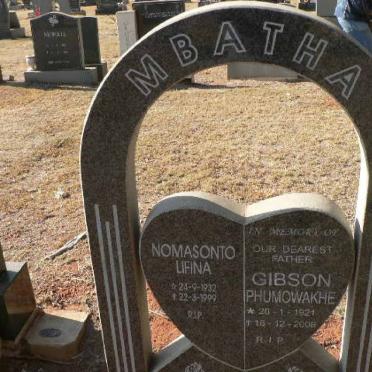 MBATHA Gibson Phumowakhe 1921-2008 &amp; Nomasonto Lifina 1932-1999