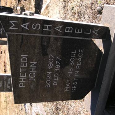 MASHABELA Phetedi John 1907-1977