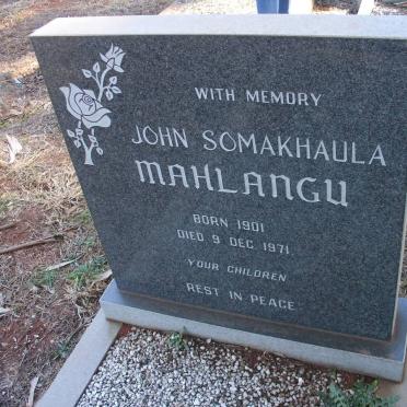 MAHLANGU John Somakhaula 1901-1971
